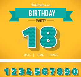 创意生日数字设计矢量图免费下载 编号19040902，尽在千图网